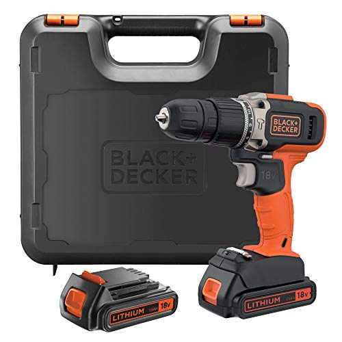 BLACK+DECKER BCD003C2K-QW 18V 21.000 ipm Hammer Drill with 2...