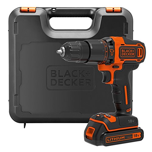 BLACK+DECKER 18 V Cordless Hammer Drill 2-Gear with 1.5 Ah...